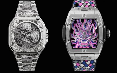 Weitere Armbanduhren zum Jahr des Drachen
Hublot Spirit of Big Bang Titanium Dragon und Bell & Ross BR05 Artline Dragon huldigen dem Drachen