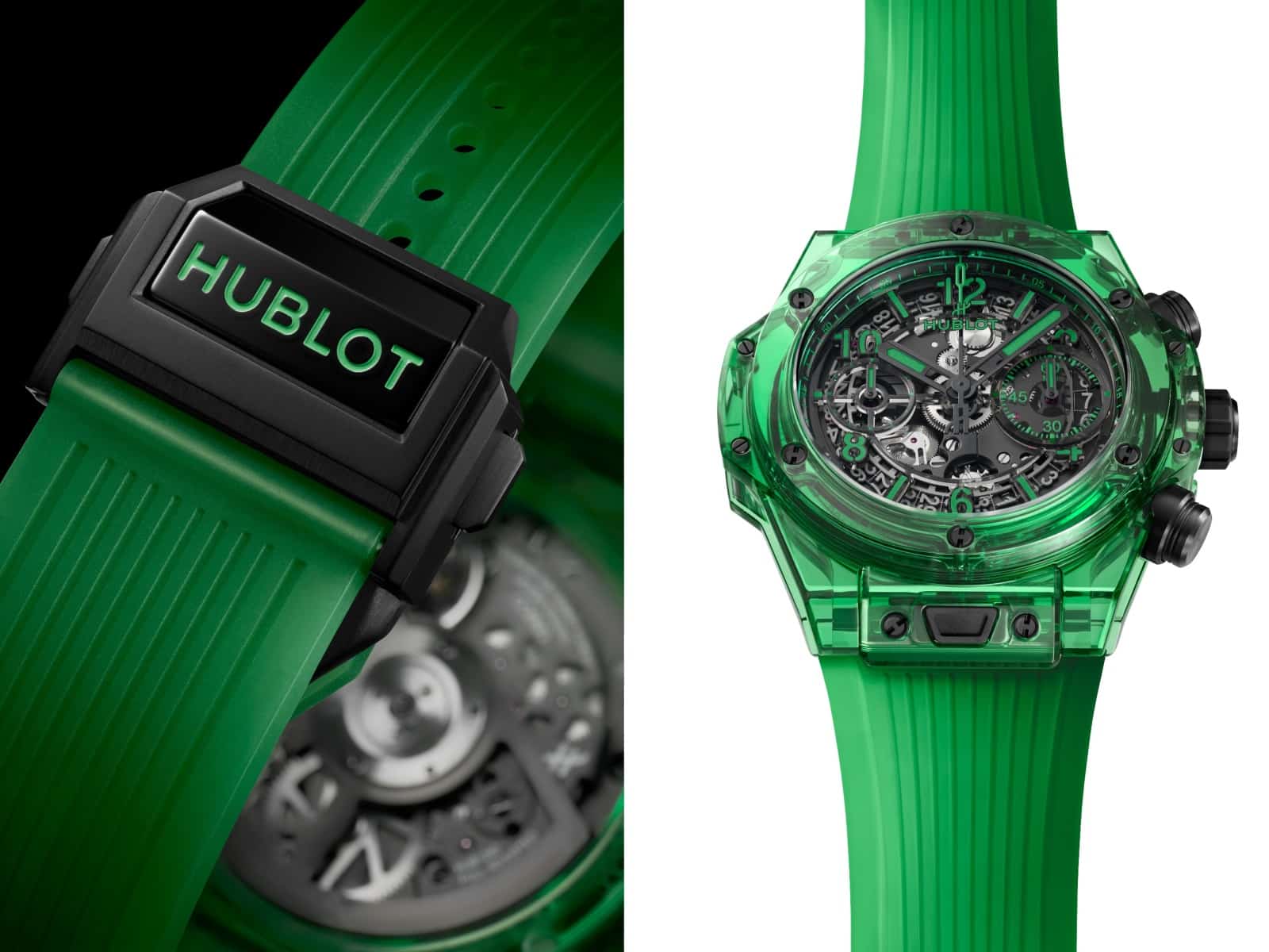 Hublot Big Bang Unico Saxem Green Armband und Gehäuse