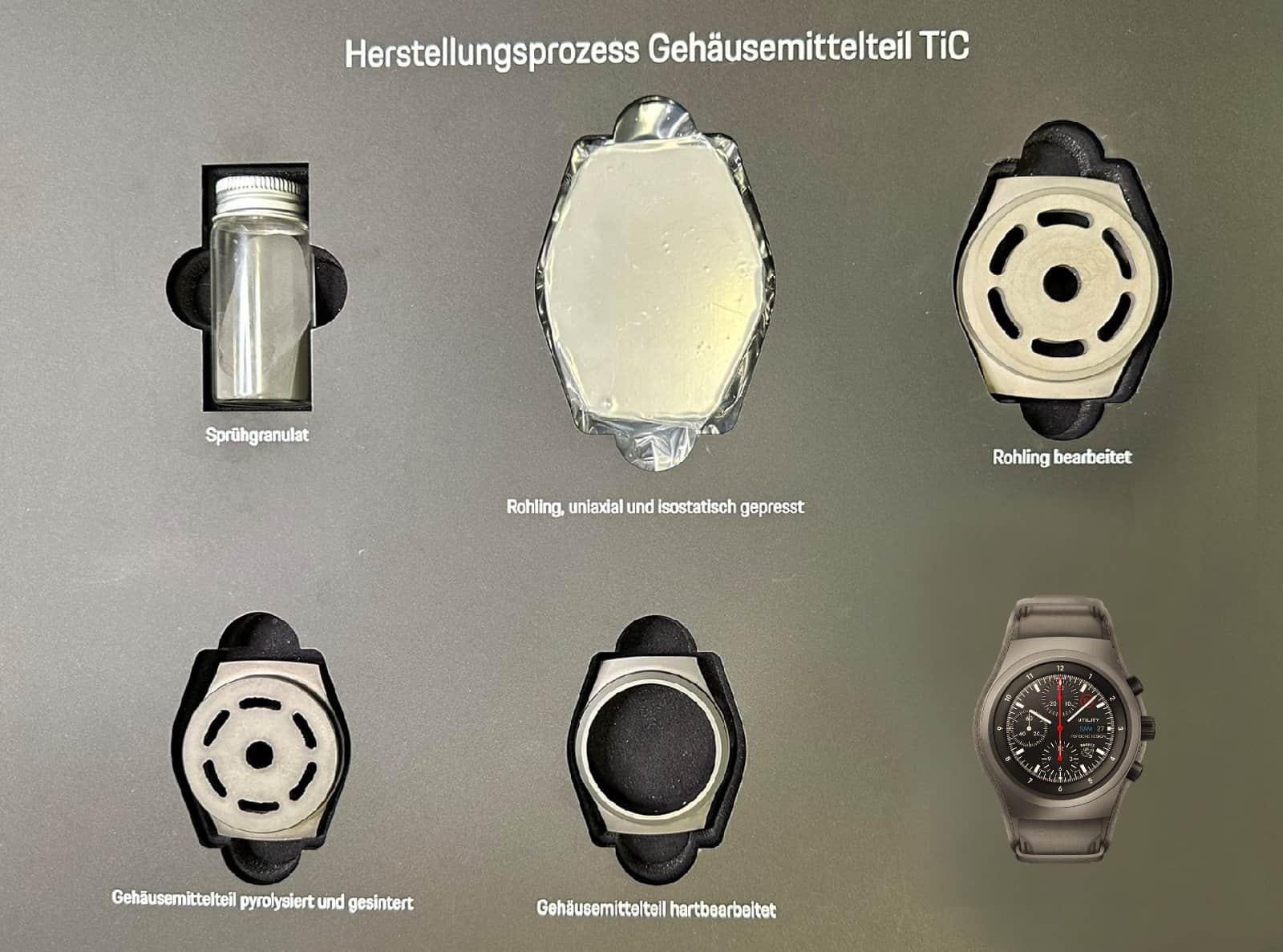 Porsche Design Chronograph 1 Utility LE Herstellungsprozess Titancarbid-Kalotte