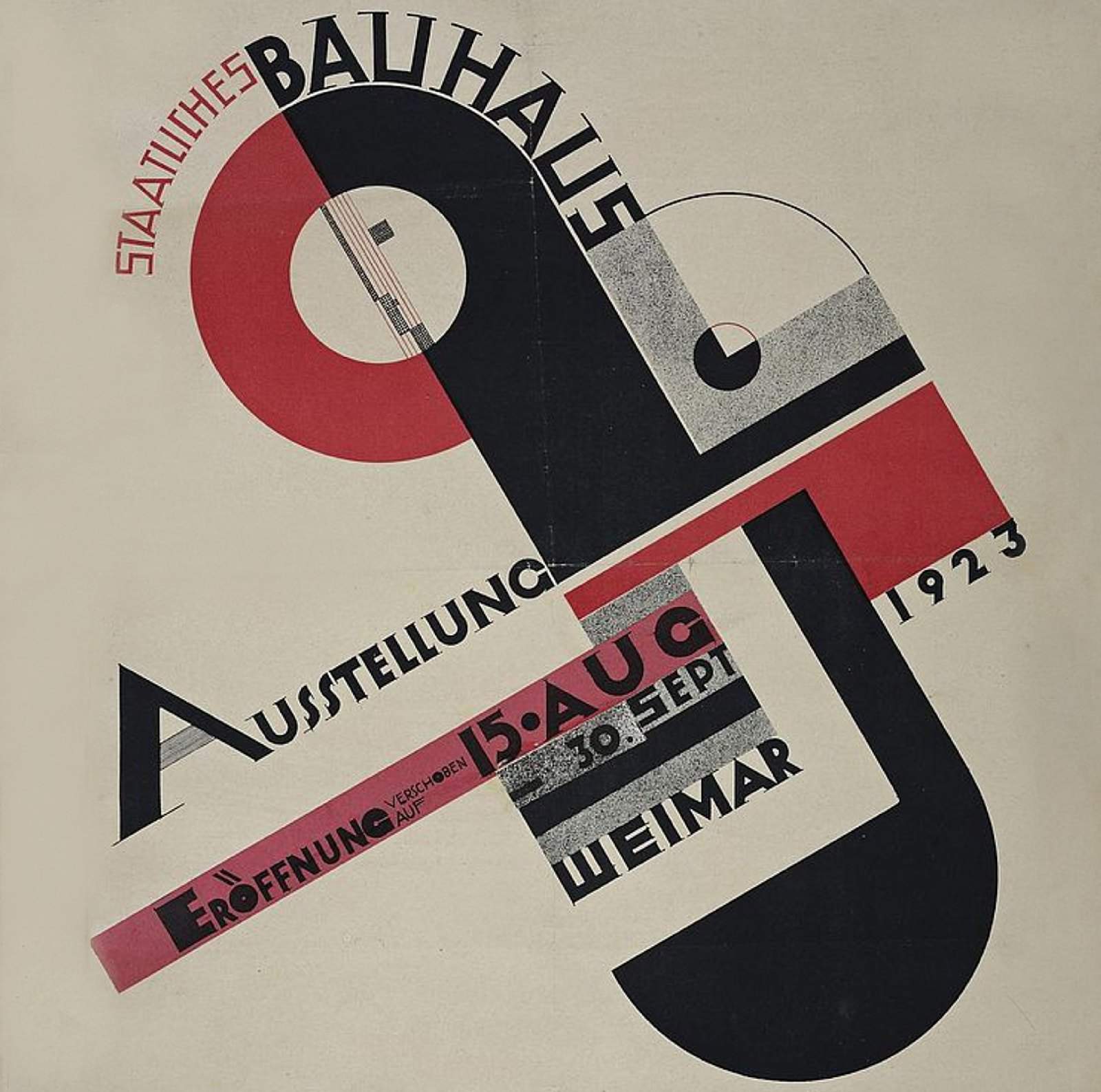 Plakat von Joost Schmidt: Ausstellung Staatliches Bauhaus Weimar, 2023