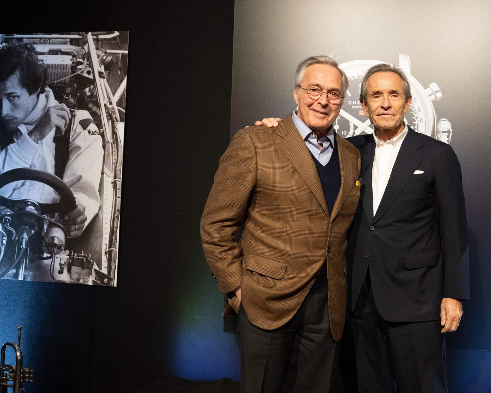 Jacky Ickx and Karl-Friedrich Scheufele bei der Vorstellung der Mille Miglia Classic Chronograph JX7