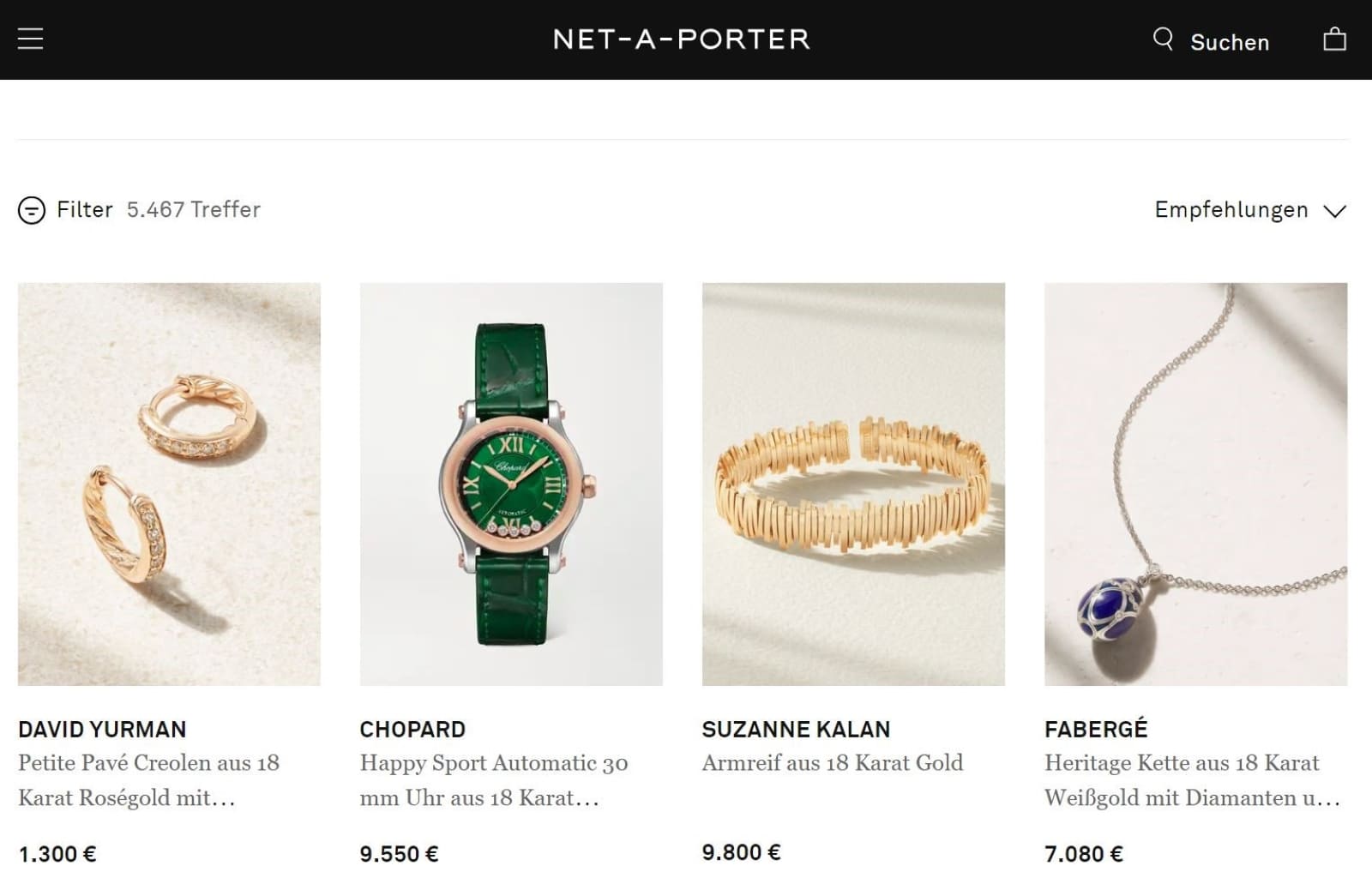 Net-a-porter Online-Shop von Richemont