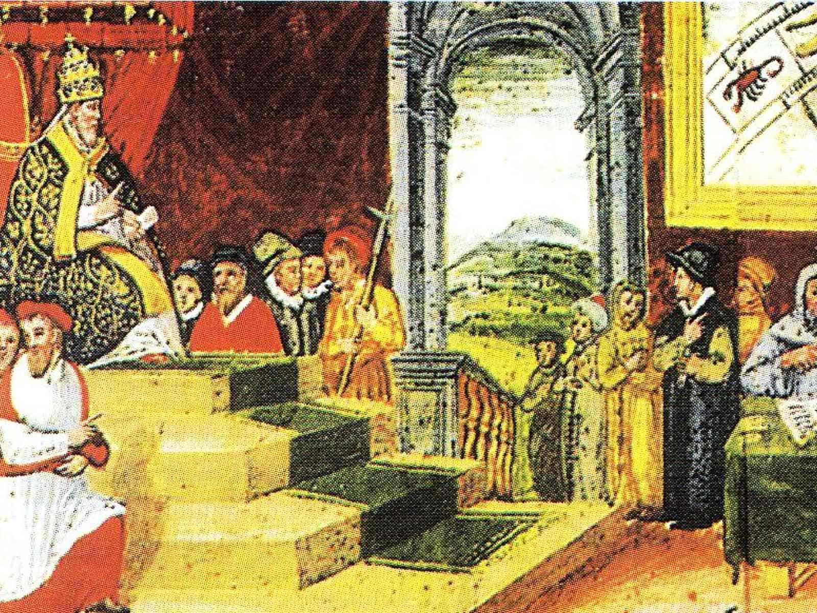 Papst Gregor XIII. verkündet 1582 in Rom seine Kalenderreform