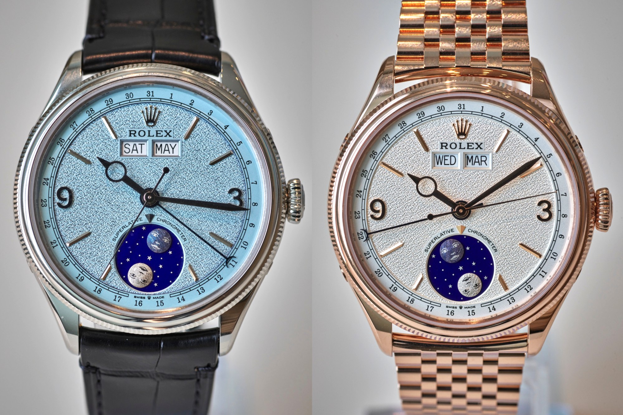 Rolex Perpetual Padellone Everose und Platin im Vergleich